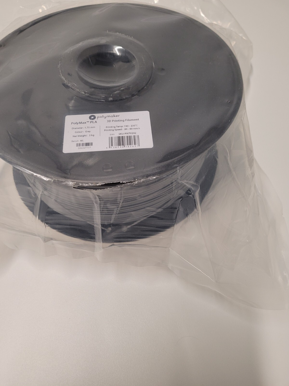 Polymaker PolyMax Tough PLA 3D Drucker Filament - 1,75 mm - 3 kg - Farbe Grau - Bild 3
