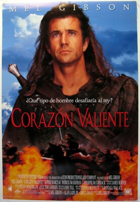 Braveheart/Corazon Valiente original 1995 movie poster ,Spanish