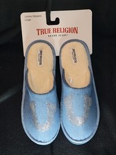True Religion Brand Jeans Denim Ladies Slipper Size Large