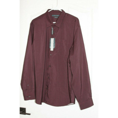 Perry Ellis Mens Shirt XXL Button Up Travel Luxe Long Sleeve New Wrinkle Free