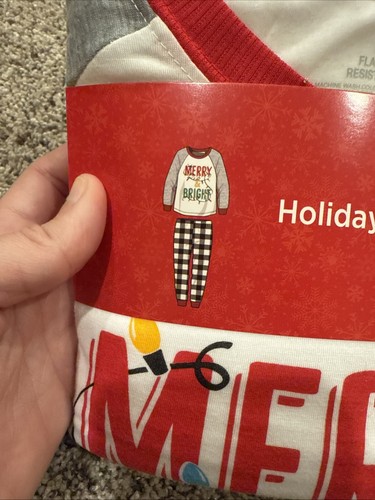 Holiday Style Family Pajamas Boys' 2 Piece Set M (8/10) Merry Bright Plaid- NEW - Picture 3 of 10
