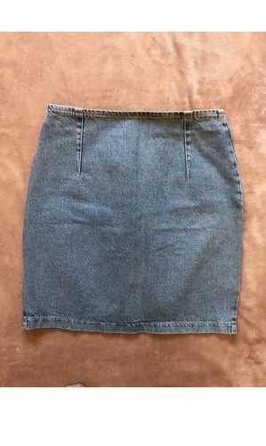 Asos Denim Skirt Mid Blue Back Zip Size 10 Ex/Cond - Picture 4 of 5