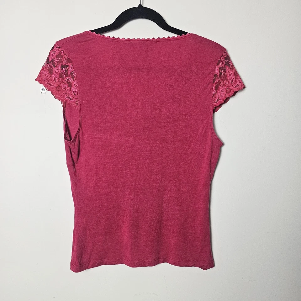 De Colección Rampage S* Babydoll Top Rosa Rayón Encaje Borde Y2K Coqueta San Valentín Foto 2 de 4