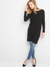 NWT Gap Textured boatneck dress, BLACK SIZE M    #864867 N0906