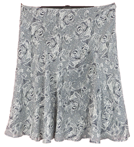 SK18561- EMMA JAMES Women 100% Polyester Flare Skirt Lined Floral Rose 20W Plus