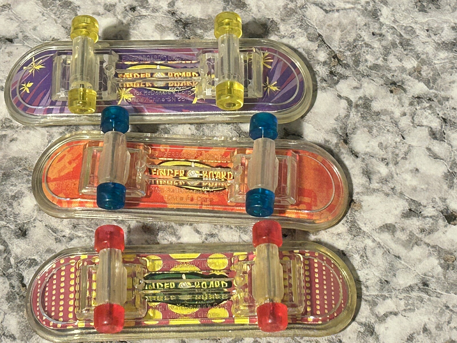 Pro-Gear FINGER BOARD Skateboards McDonalds Happy Meal Toys. Vintage Lot of  3