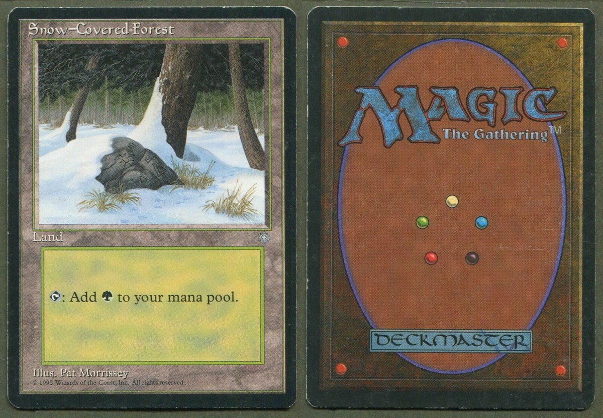 1995 Magic The Gathering (MTG) - Ice Age: Snow-Covered Forest