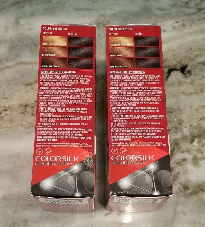 LOT of 2 - REVLON COLORSILK Hair Color #10 BLACK - NEW