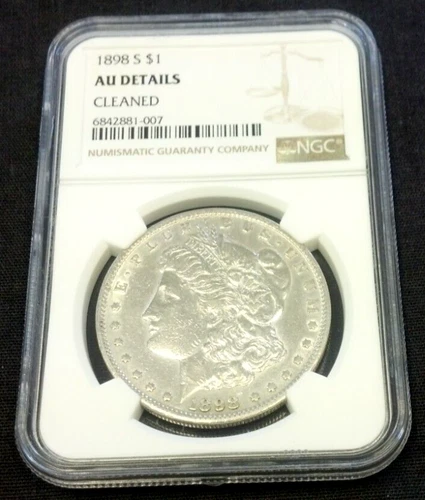 1898-S MORGAN SILVER DOLLAR NGC AU DETAILS CLEANED. REDUCED 3/26/26 (2311)