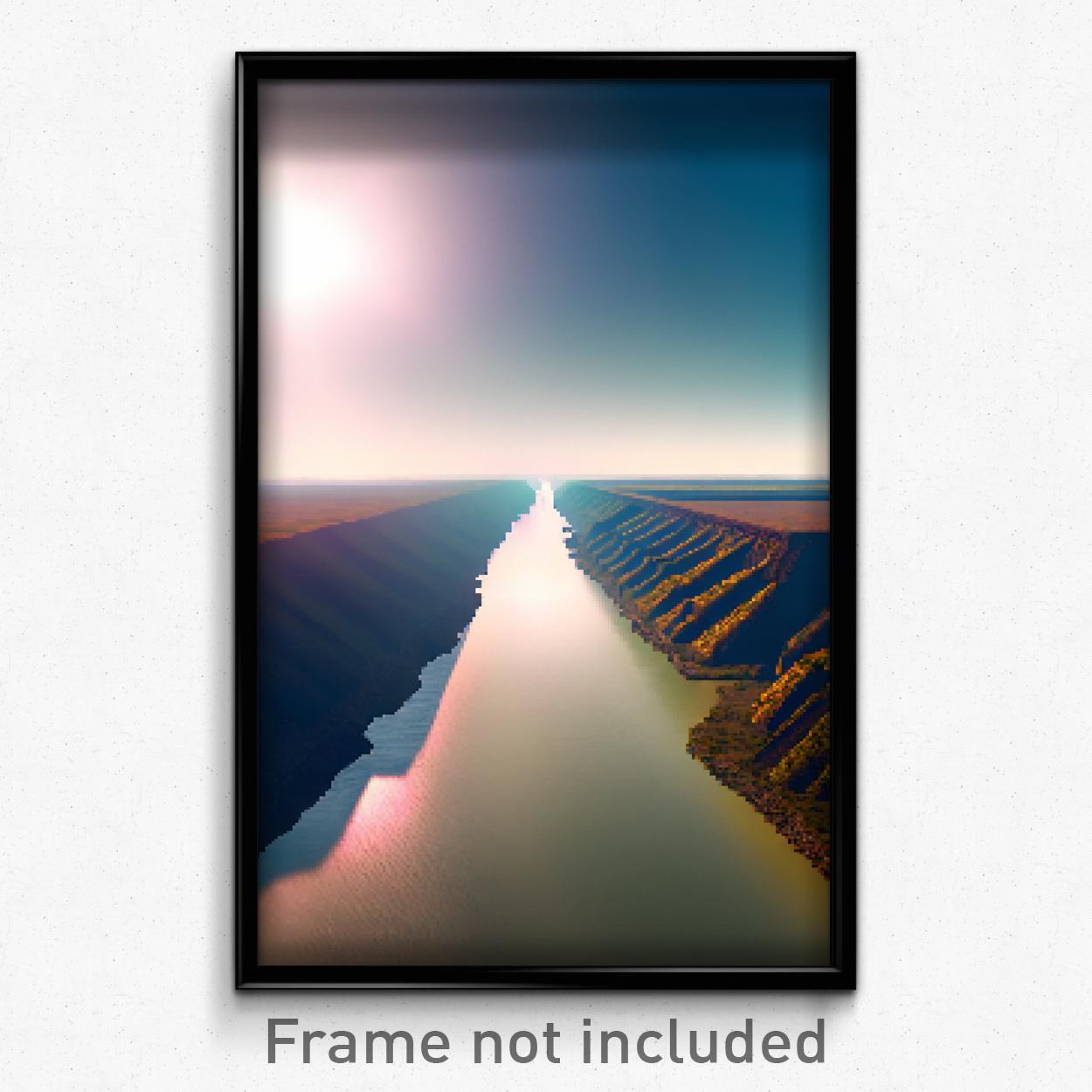 Pixel Art Poster - Narrow Delta (8 Bit Psychedelic Trippy Video Game Print)