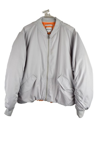 Weekday Womans Destiny Boxy Oversized Bomber Jacket Light Grey Size S