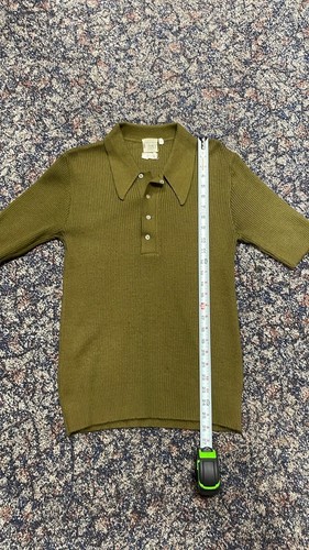 Vintage 1960's Men's Made in Italy ribbed acrylic pullover with butterfly collar - Picture 10 of 14