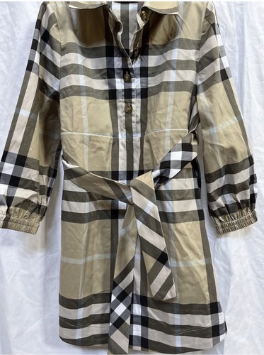 Authentic Burberry Girls Ivy Vintage Nova Check Plaid Shirt Belted Dress Size 4 - Picture 10 of 12