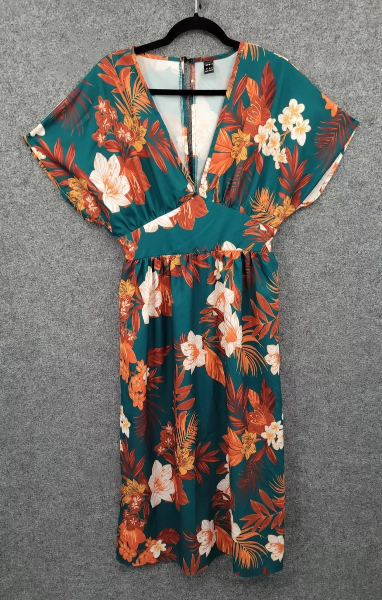 Shein v neck shop floral print dress