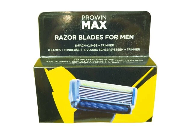 proWin RAZOR MAX 3er Pack Ersatzlingen für Männer 3x 6-Fach Klinge Rasur Haare