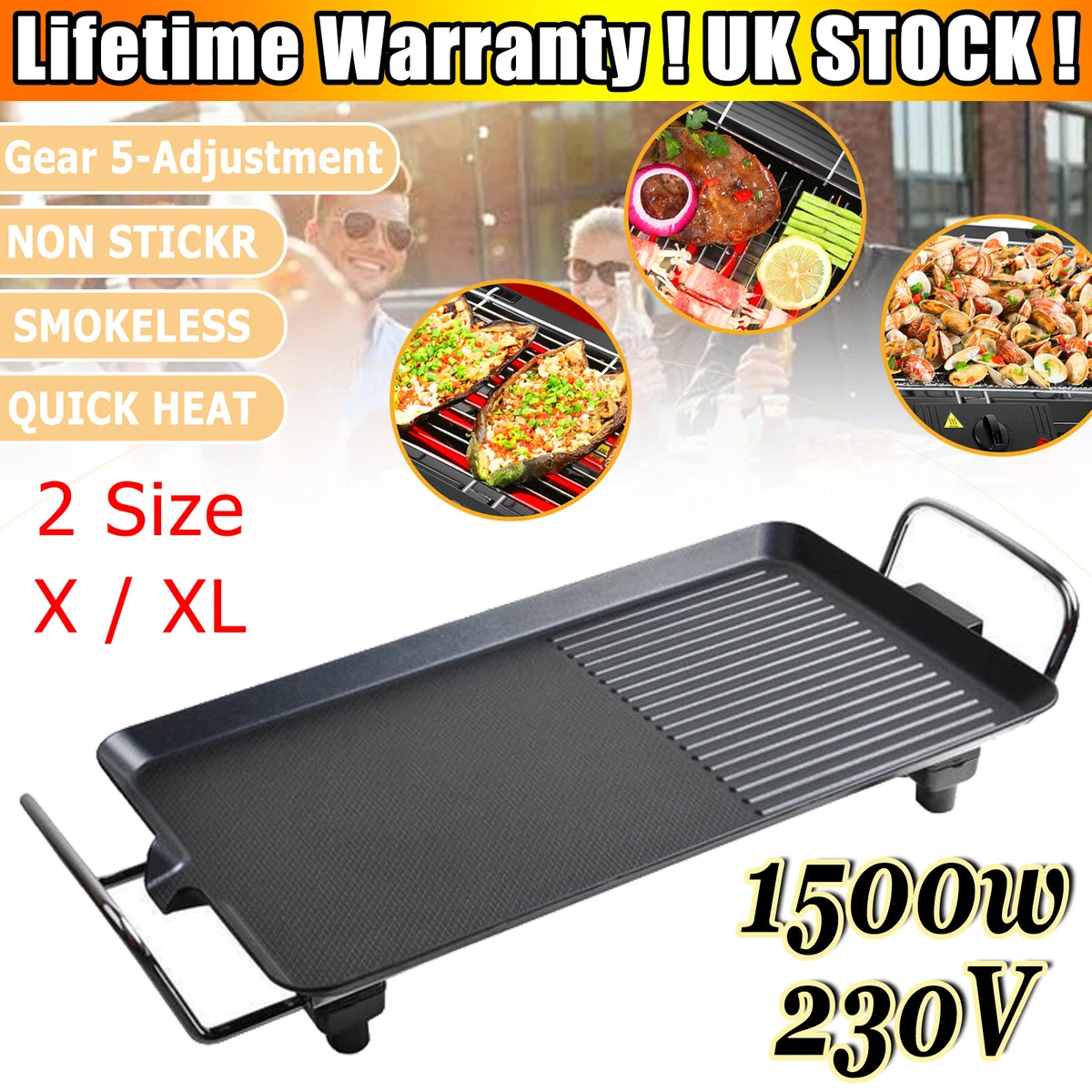 Electric Table Top Grill Griddle BBQ Hot Plate Camping Cooking Cast Pan SALE!  | eBay