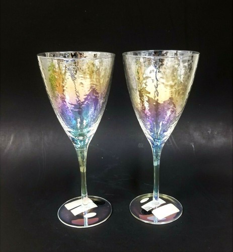 NEW SET OF 2 PC SET CLEAR RAINBOW,PRISM MULTI PURPOSE DRINKING WATER,WINE GLASS - Picture 3 of 5