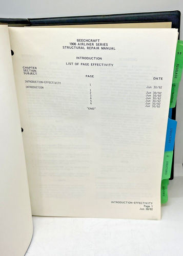 Beechcraft 1900 Airliner Series Structural Repair Manual - Bild 5 von 14