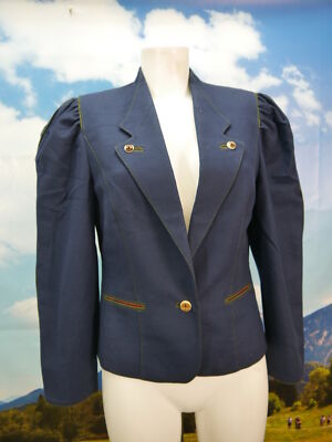 Julius Lang blau Loden mit Hirschhornknöpfe süße Trachtenjacke Jacke Gr.40