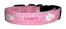 Pink Kansas City Chiefs Mini Logos Handmade Dog Collar RARE