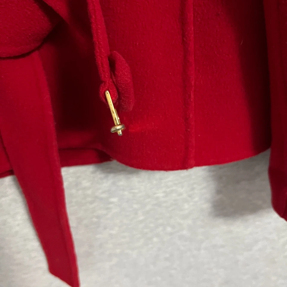 Blazer Chaqueta Roja Vintage Mujer M/L 39" Pecho Cinturón Lana Cachemira Mezcla Fieltro Foto 4 de 4