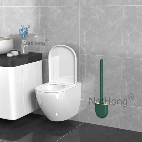 Silicone Toilet Brush Adhesive Wall Toilet Brush Holder Soft Bathroom Cleaning - Picture 17 of 27