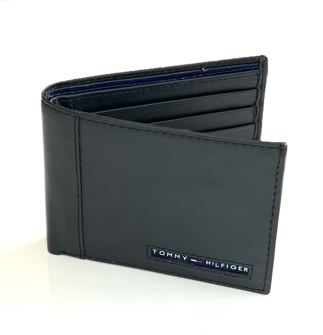 Tommy Hilfiger Men's Leather RFID with Cambridge PassCase ID Wallet Black eBay