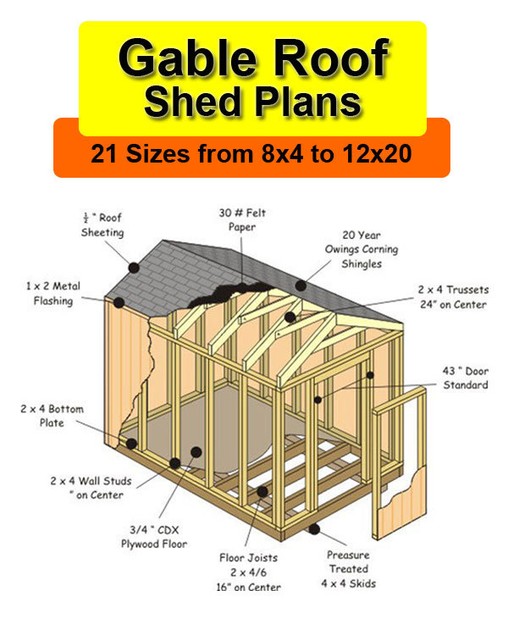 12x20 shed plans in 21 sizes from 8x4 to 12x20 ebay