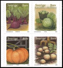 Suède Sweden 2636/39 2008 Flore Légumes Et Fruits De Agriculture Bio Aut