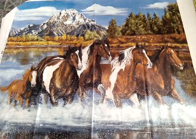 #ad Ride the Range Going Home Panel #12745 by Riley Blake Designs Horses 44quot;x36quot; $13.50