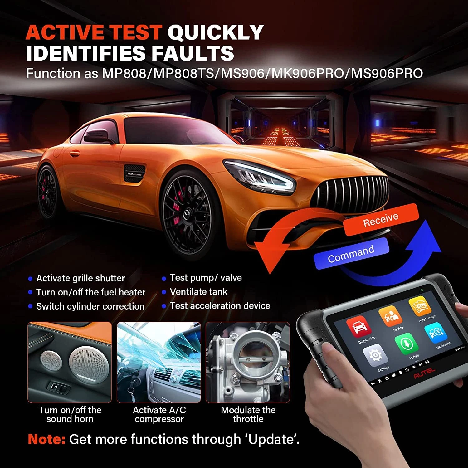2023 Autel MaxiCOM MK808S Bidirectional Car Diagnostic Scanner Tool Key Coding image 12