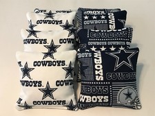 DALLAS COWBOYS CORNHOLE BEAN BAGS SET OF 8 BAG TOSS GAME REGULATION CORN HOLE