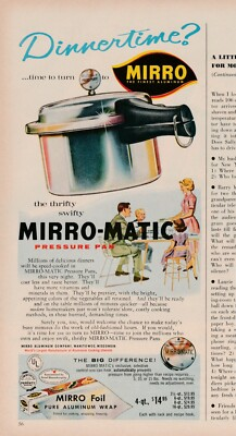 #ad MIRRO MATIC PRESSURE PAN 1960#x27;s 5.25quot; X 11.25quot; Magazine Ad ST4 $7.00