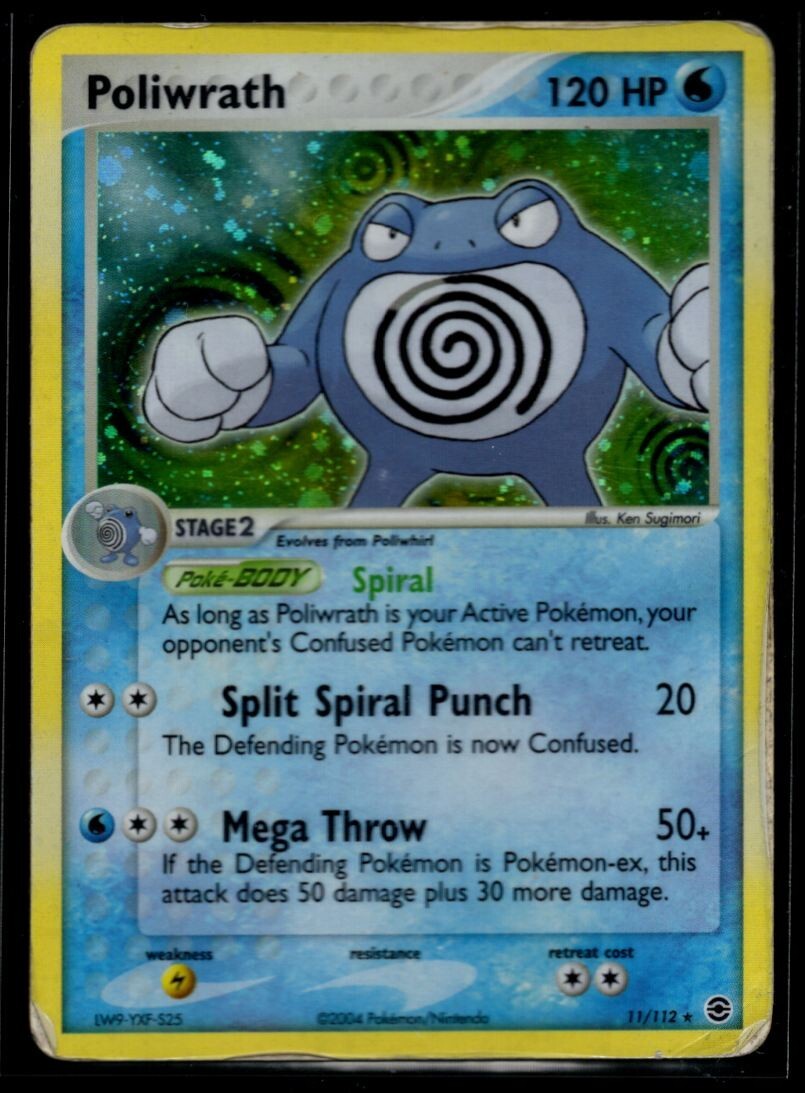 Pokemon Card Poliwrath 11/12 Holo Fire Red & Leaf Green HP
