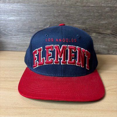 Element Hat Cap Snap Back Blue Red Skate Skateboarding Starter Adjustable