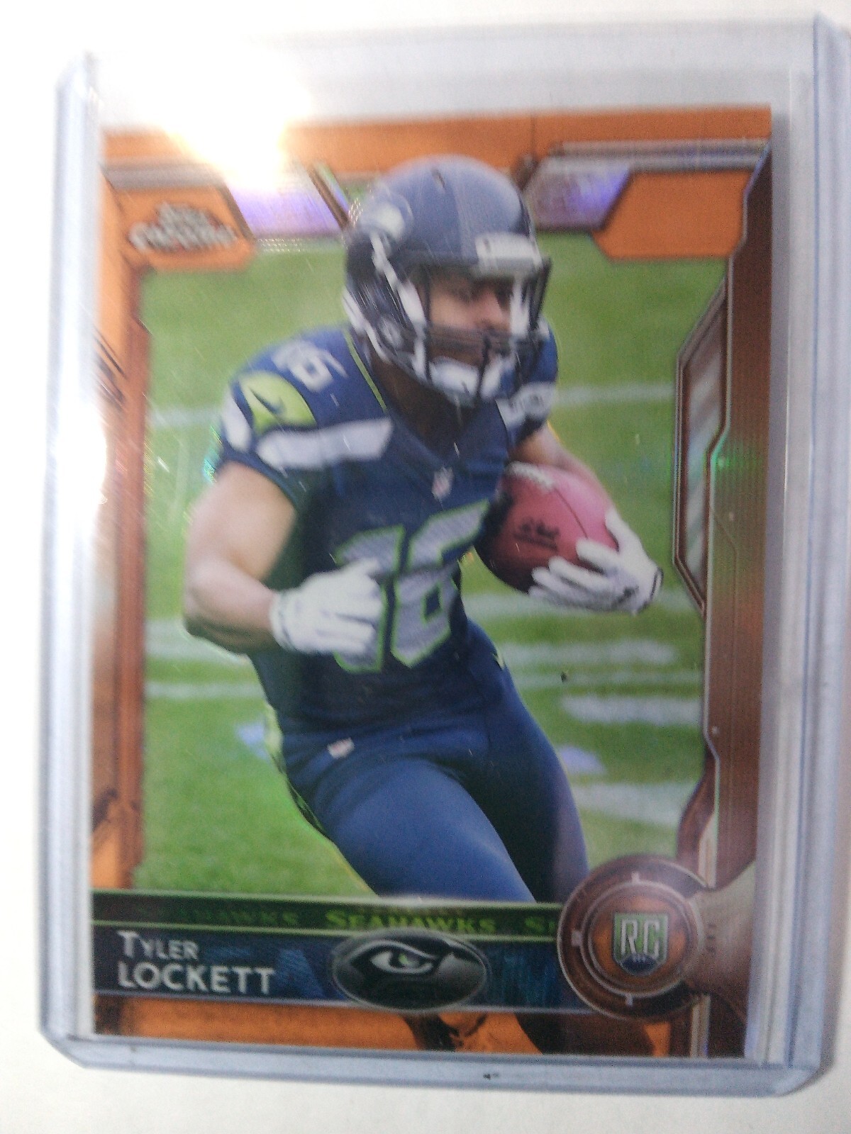 2015 Topps Chrome Football #178 RC Tyler Lockett, Orange Refractor Seahawks