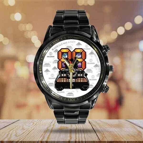 Back to the Future Black Stainless Steel Watch