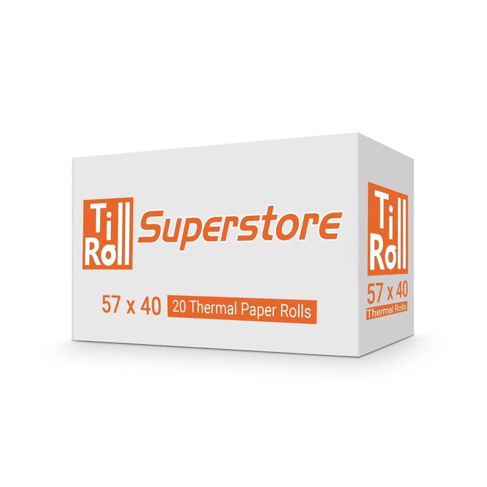 TILL ROLL SUPERSTORE Thermal Till Rolls For INGENICO | SPIRE | VERIFONE | CLOVER | 57x40 | 20 Rolls