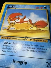 Krabby 51/62 Pokemon Fossil Ink Dot Misprint Printer Hickey Repeating Error