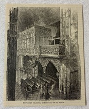 1878 magazine engraving ~ EMPEROR'S ORATORY, CATHEDRAL OF ST VITUS Prague