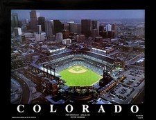 Coors Field Colorado Rockies OPENING DAY (1995) Aerial View Premium 22x28 POSTER