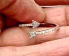 Rarities Sterling Silver White Diamond Arrow Bypass Ring Size 11  HSN — photo 4