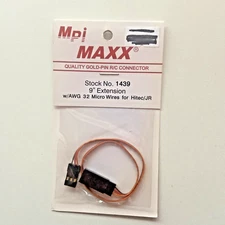 MPI MAXX 9” EXTENSION W/AWG 32 MICRO WIRES FOR HITEC/JR NEW IN PACKAGE