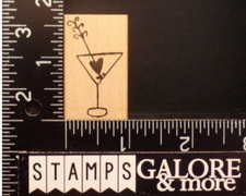 Savvy Rubber Stamps VALENTINES MARTINI DRINK GLASS HEART OLICE SPEAR #T27
