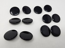 6 pair VTG Zims 20mm Round Black Flat Plastic Sew-On Eyes Amigurumi Craft Doll
