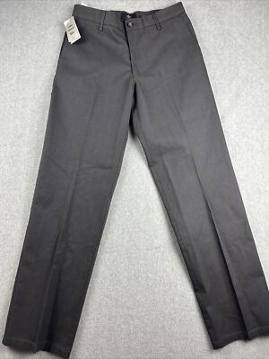 Dockers Pants Mens 30x32 Gray Windowpane Signature Khakis Straight