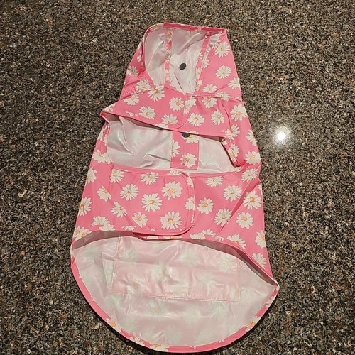 Canada Pooch Pick Me Poncho Pink Rain Coat Dog Sz 14 (12-17 lbs.) Daisies NWOT - Picture 4 of 14