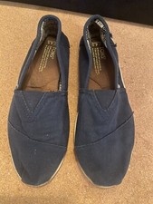 TOMS Alpargata 4.5 Y Navy Blue Loafer Shoes Canvas SlipOn Espadrille Flats