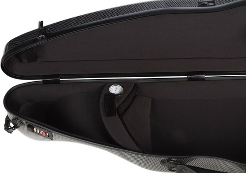 UK Fiberglass violin case Safe Flight 4/4 M-case Carbon Looking - Picture 6 of 12