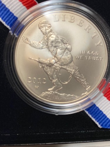 2012 - W - Infantry Soldier Silver Dollar Proof & UC Commemorative Coin NF1 NF2 - Picture 6 of 8